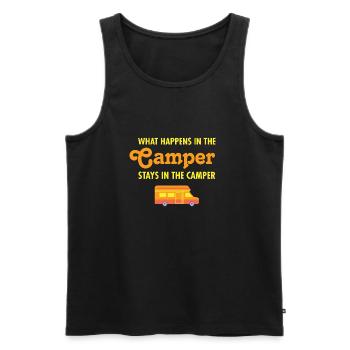 What Happens In The Camper Stays In The Camper - Men's Premium Organic Tank Top - black - Front - AI Model Male 178 light (178cm)