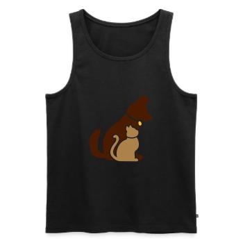 Dog and Cat / Dog and Cat / Chien et chat - Men's Premium Organic Tank Top - black - Front - Michal (187cm)