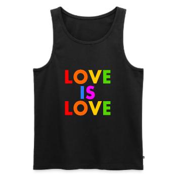 Love is love - Männer Premium Bio Tank Top - Schwarz - Vorne - AI Model Male 178 light (178cm)