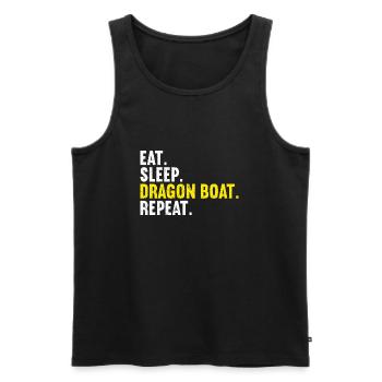 Drachenboot - Männer Premium Bio Tank Top - Schwarz - Vorne - Michal (187cm)