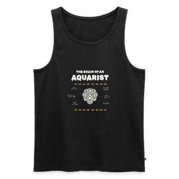 🤿 "The Brain of an Aquarist" Shirt 🤿 - Men's Premium Organic Tank Top - black - Front - AI Model Male 178 light (178cm)