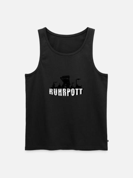 Ruhrpott Skyline - Männer Premium Bio Tank Top - Schwarz