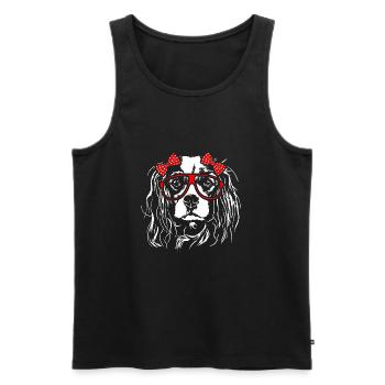 CAVALIER KING CHARLES SPANIEL Fille Wilsigns - Débardeur bio Premium Homme - noir - Devant - Michal (187cm)
