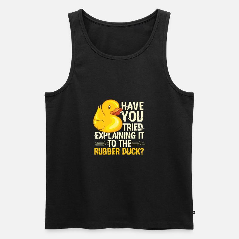 Rubber Duck Debugging Programmierer - Männer Premium Bio Tank Top - Schwarz