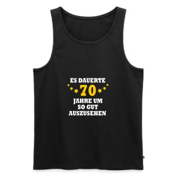70. Geburtstag Lustige 70 Jahre alt Geschenkidee - Männer Premium Bio Tank Top - Schwarz - Vorne - Michal (187cm)