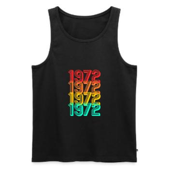 1972 born retro year of birth 1972 gift - Men's Premium Organic Tank Top - black - Front - AI Model Male 178 light (178cm)