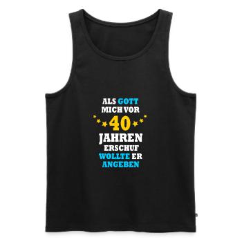 40 Jahre lustiger Spruch 40. Geburtstag Geschenk - Männer Premium Bio Tank Top - Schwarz - Vorne - Michal (187cm)