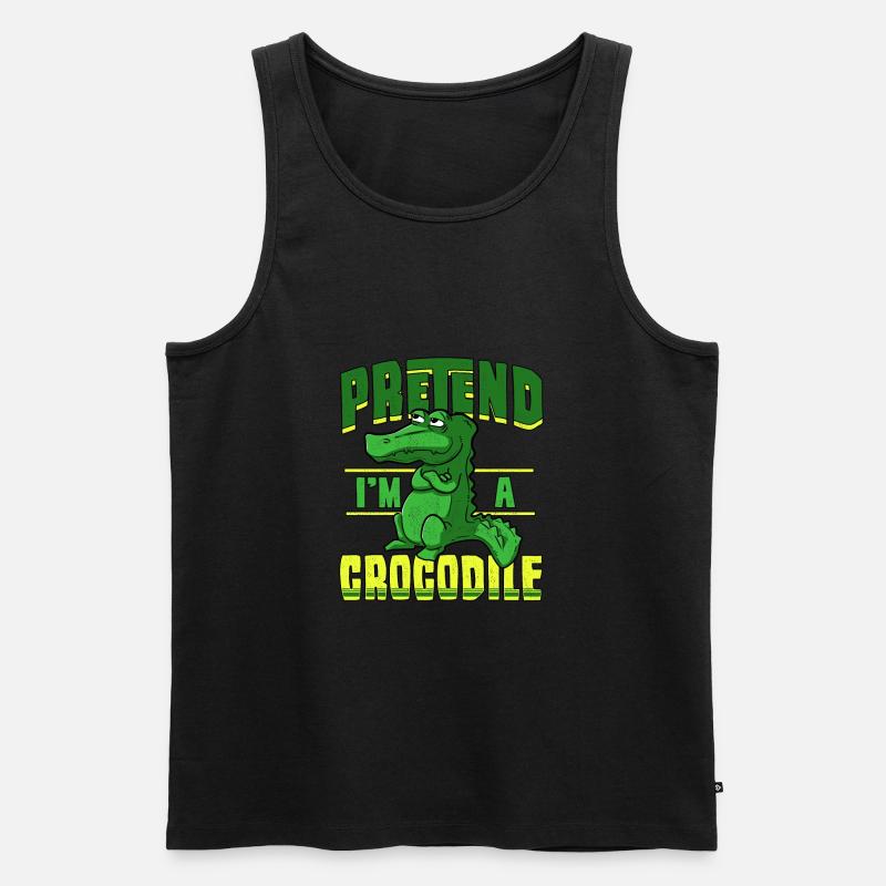 cooles Krokodil mit Spruch - Männer Premium Bio Tank Top - Schwarz