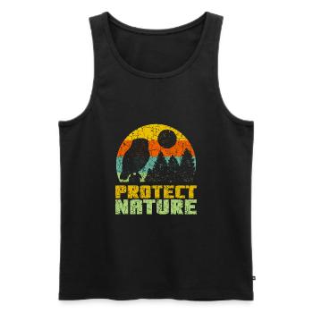 Chemise rétro Protect Nature Conservation - Débardeur bio Premium Homme - noir - Devant - Michal (187cm)