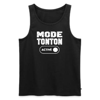mode tonton activé - Débardeur bio Premium Homme - noir - Devant - Michal (187cm)