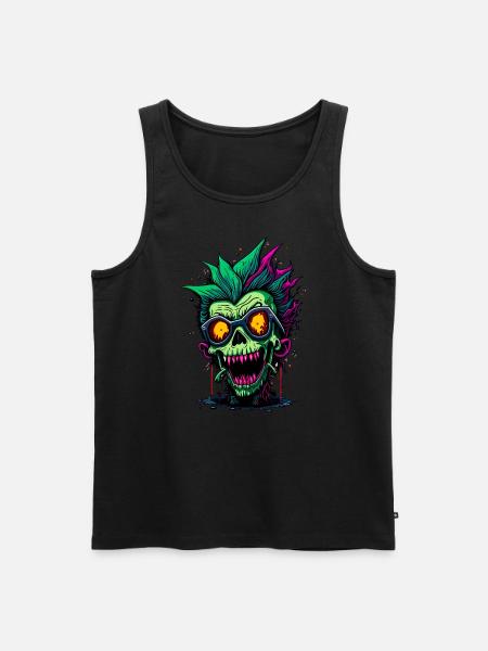 Bunter cooler Zombie - Männer Premium Bio Tank Top - Schwarz