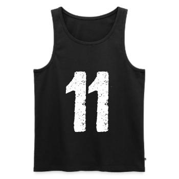 11 nombre vintage - Débardeur bio Premium Homme - noir - Devant - Michal (187cm)