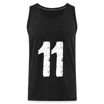 11 Number Vintage - Men's Premium Organic Tank Top - charcoal grey - Front - Alexander (188cm)