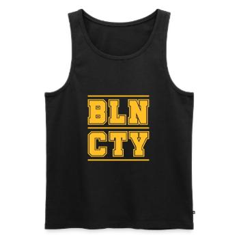 BLN CTY - Ville de Berlin - Débardeur bio Premium Homme - noir - Devant - Michal (187cm)