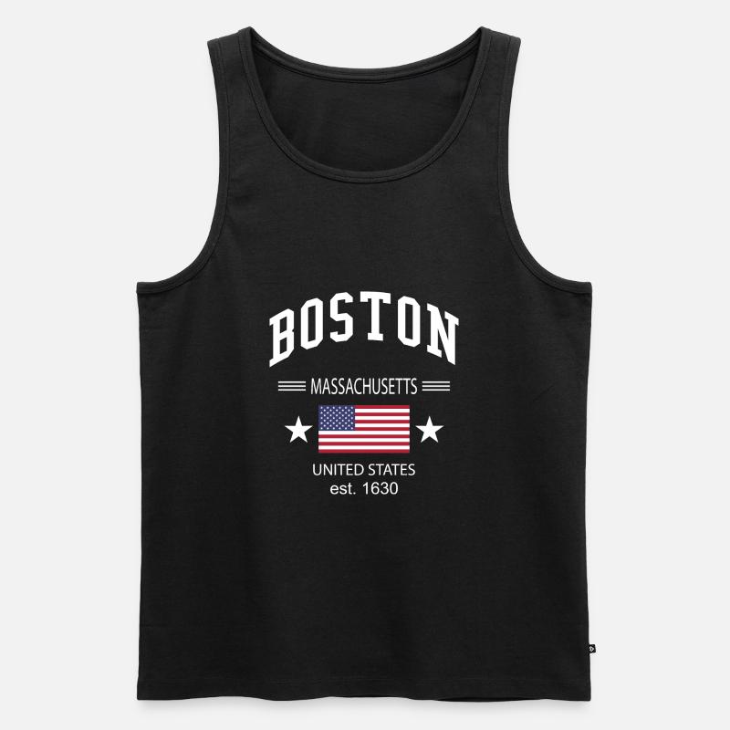 Boston - Männer Premium Bio Tank Top - Schwarz
