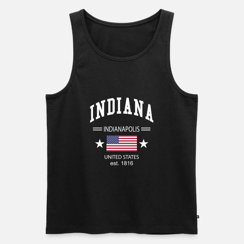 Indiana - Männer Premium Bio Tank Top - Schwarz