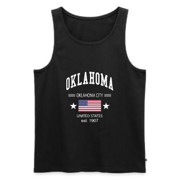 Oklahoma - Männer Premium Bio Tank Top - Schwarz - Vorne - AI Model Male 178 light (178cm)