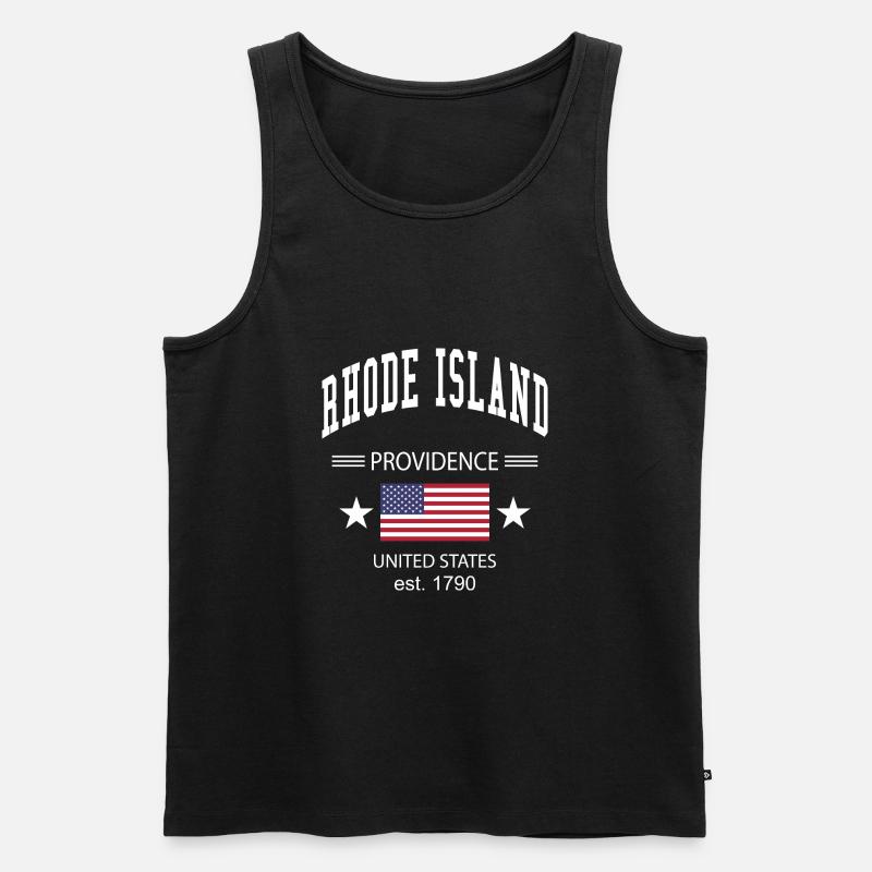 Rhode Island - Männer Premium Bio Tank Top - Schwarz