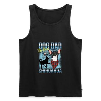 Propriétaire de chihuahua - Le meilleur papa de chien - Débardeur bio Premium Homme - noir - Devant - AI Model Male 178 light (178cm)