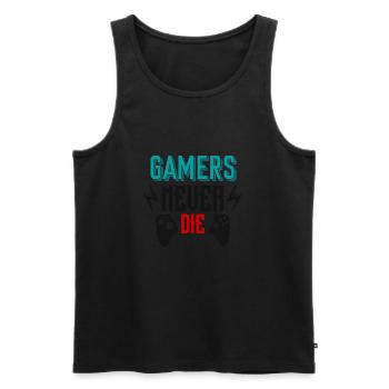 Gamer never die - Men's Premium Organic Tank Top - black - Front - Michal (187cm)