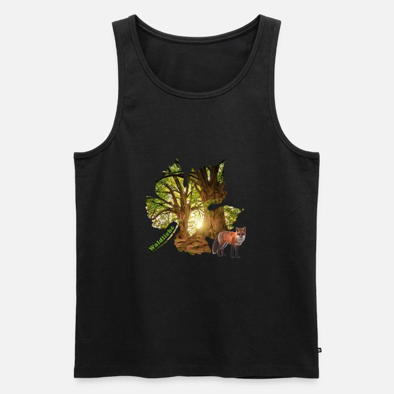 forest 48 with fox - Men's Premium Organic Tank Top - black