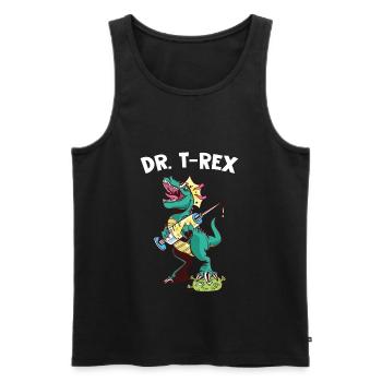 Dr. T-Rex Dinosaurier Impfung Superspreader - Männer Premium Bio Tank Top - Schwarz - Vorne - AI Model Male 178 light (178cm)