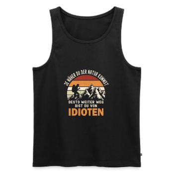 Lustiger Spruch zum Wandern - Männer Premium Bio Tank Top - Schwarz - Vorne - AI Model Male 178 light (178cm)