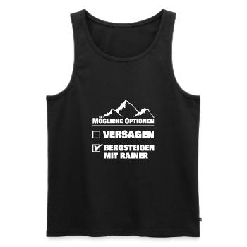 rainer - Männer Premium Bio Tank Top - Schwarz - Vorne - AI Model Male 178 light (178cm)
