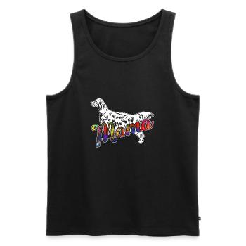 English Setter English Setter Mama - Men's Premium Organic Tank Top - black - Front - AI Model Male 178 light (178cm)