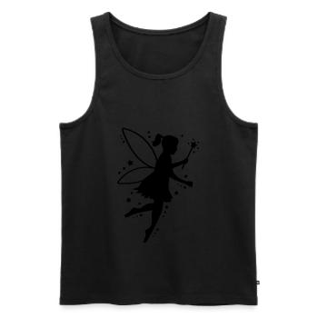 fairy elf silhouette - Men's Premium Organic Tank Top - black - Front - AI Model Male 178 light (178cm)