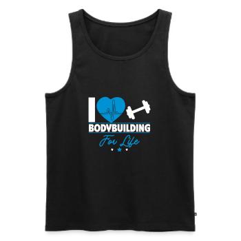 I love bodybuilding for life - Men's Premium Organic Tank Top - black - Front - Michal (187cm)