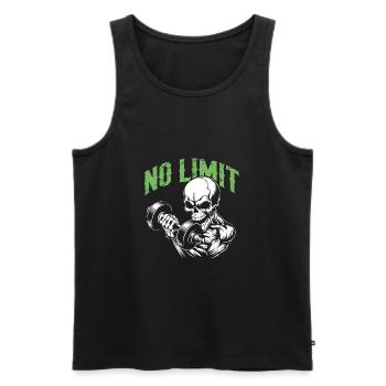 Entraînement de musculation du crâne et No Limit - Débardeur bio Premium Homme - noir - Devant - AI Model Male 178 light (178cm)