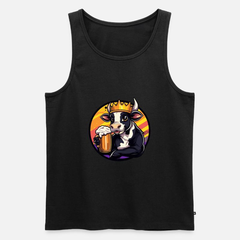 Kuh Bier - Männer Premium Bio Tank Top - Schwarz