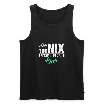 DER TUT NIX DER WILL NUR BIER - Männer Premium Bio Tank Top - Schwarz - Vorne - AI Model Male 178 light (178cm)