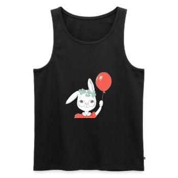 Cadeau de ballon mignon lapin de Pâques - Débardeur bio Premium Homme - noir - Devant - AI Model Male 178 light (178cm)