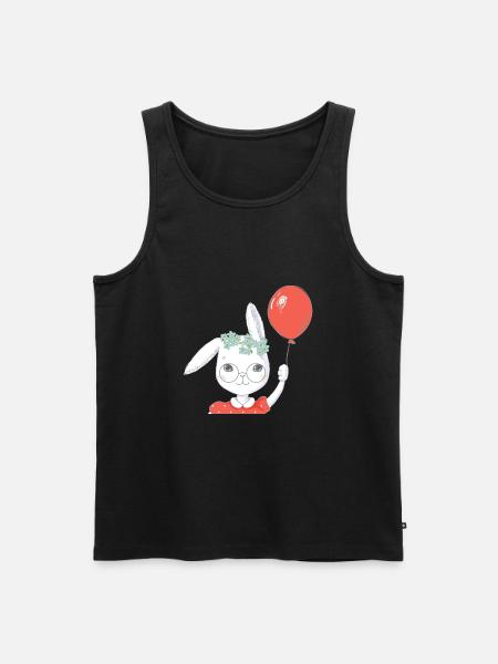 Søde påske bunny ballon gave - Herre Premium økologisk tanktop - sort