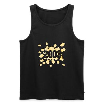 Witzig 2003 - Men's Premium Organic Tank Top - black - Front - Michal (187cm)