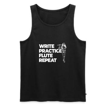 Practicing writing, repeating the flute - Men's Premium Organic Tank Top - black - Front - AI Model Male 178 light (178cm)