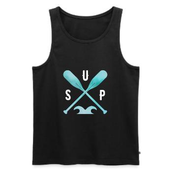 Stand Up Paddle - Débardeur bio Premium Homme - noir - Devant - AI Model Male 178 light (178cm)