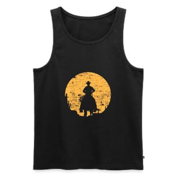 Cowboy - Männer Premium Bio Tank Top - Schwarz - Vorne - Michal (187cm)
