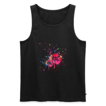 Blume,Pusteblume,bunt,aquarell,malerei,art - Männer Premium Bio Tank Top - Schwarz - Vorne - Michal (187cm)