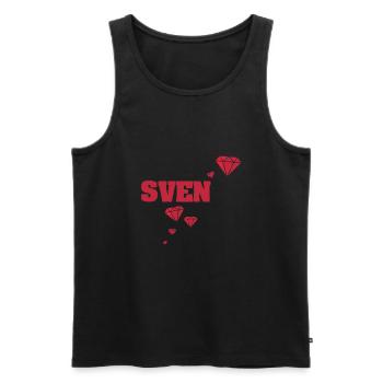 Geschenk für Sven - Männer Premium Bio Tank Top - Schwarz - Vorne - AI Model Male 178 light (178cm)