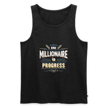 On the path to wealth - Men's Premium Organic Tank Top - black - Front - AI Model Male 178 light (178cm)