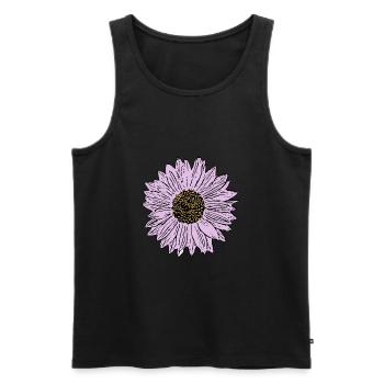 Flower pastel flower flowers pastel flowers lilac - Men's Premium Organic Tank Top - black - Front - AI Model Male 178 light (178cm)