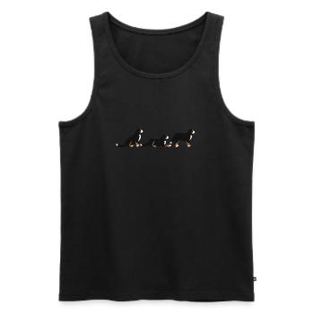 Sitz Platz Steh Berner Sennenhund - Männer Premium Bio Tank Top - Schwarz - Vorne - AI Model Male 178 light (178cm)