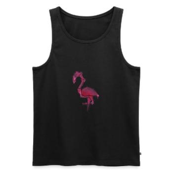 Flamingo im trendigen Wasserfarben-Look - Männer Premium Bio Tank Top - Schwarz - Vorne - AI Model Male 178 light (178cm)