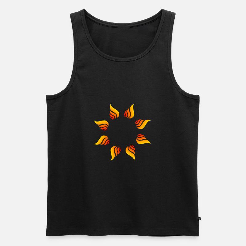Feuer Kreis Kreisform - Männer Premium Bio Tank Top - Schwarz