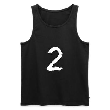 Zahl 2 Bürste - Männer Premium Bio Tank Top - Schwarz - Vorne - AI Model Male 178 light (178cm)