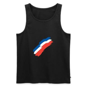 Drapeau drapeau de la France - Débardeur bio Premium Homme - noir - Devant - AI Model Male 178 light (178cm)