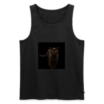 black cat kitten cat - Men's Premium Organic Tank Top - black - Front - AI Model Male 178 light (178cm)